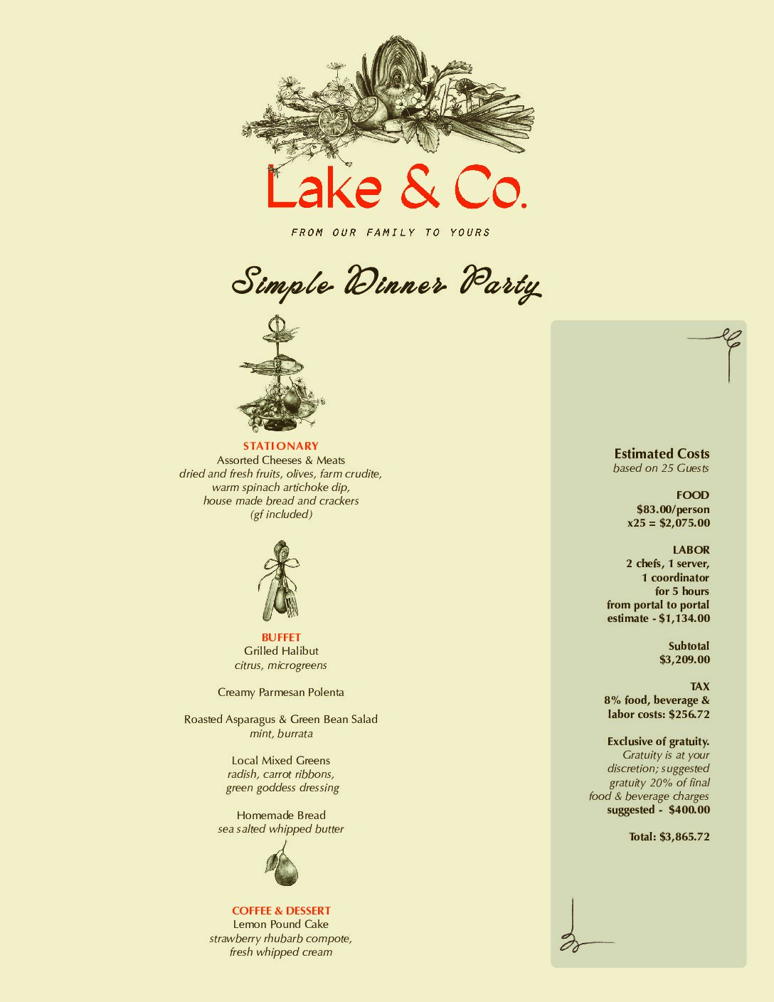 Sample Wedding Menus